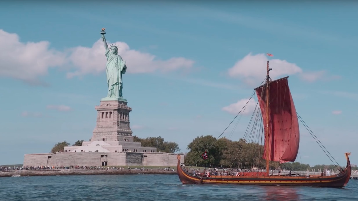 Featured image for Vikingaskeppet Harald Hårfagre angör New York